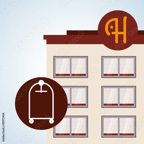 Hotel design. travel icon. Isolated and flat illustration