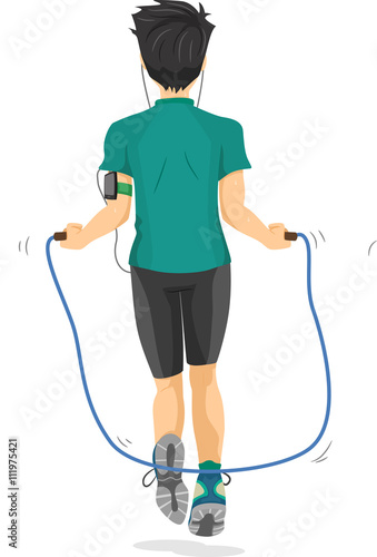 Teen Boy Work Out Jumping Rope