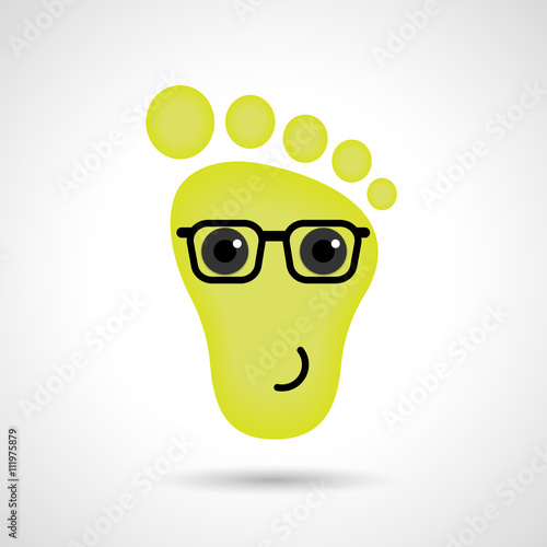 Funny feet emoticon icon. Feet emotions sign. 