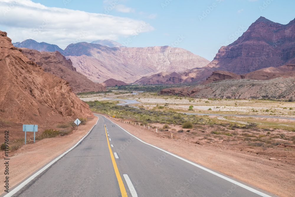 Road along Andean valleys