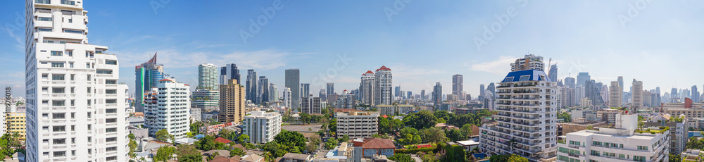 panorama high view of city 