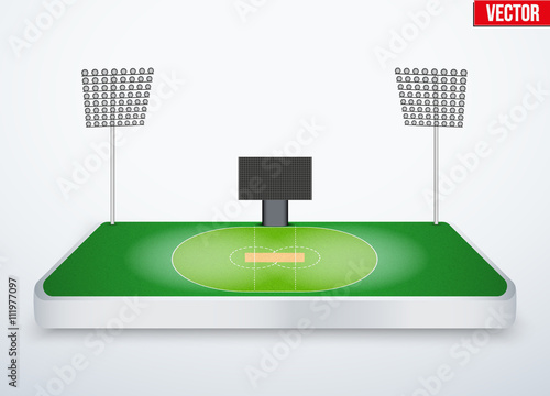 Concept of miniature tabletop cricket stadium