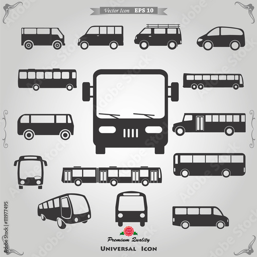 Vector set of different bus or van symbols