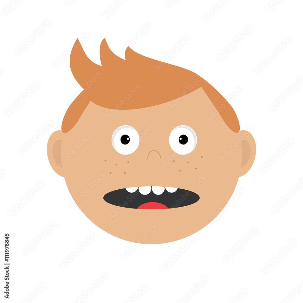 Isolated Kawaii Scared Face Cartoon Vector Design Stock Vector