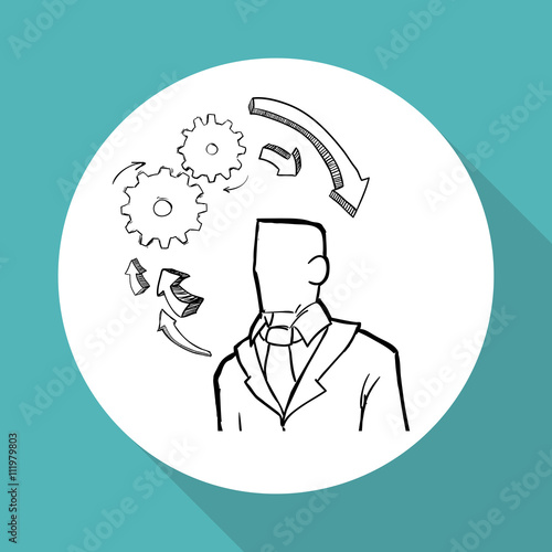 sketch icon. businessman concept. Flat illiustration , vector