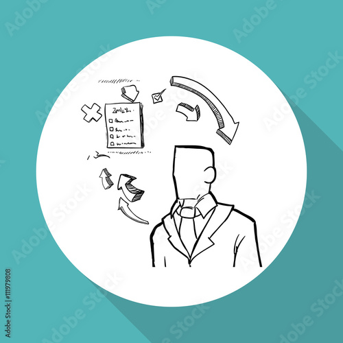 sketch icon. businessman concept. Flat illiustration , vector