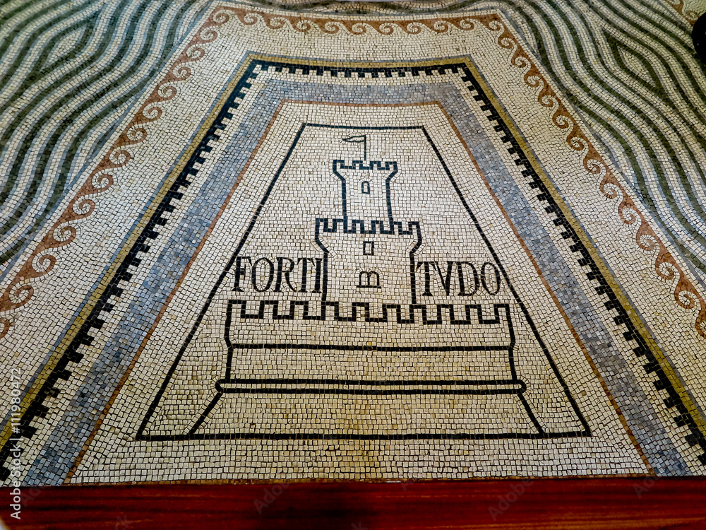 Mount of Beatitudes. Israel. July 9, 2015: Mosaic in the Catholi Mount of Beatitudes. Israel. July 9, 2015: Mosaic in the Catholi