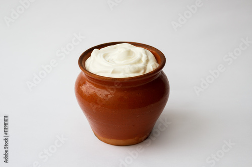 sour cream in a pot
