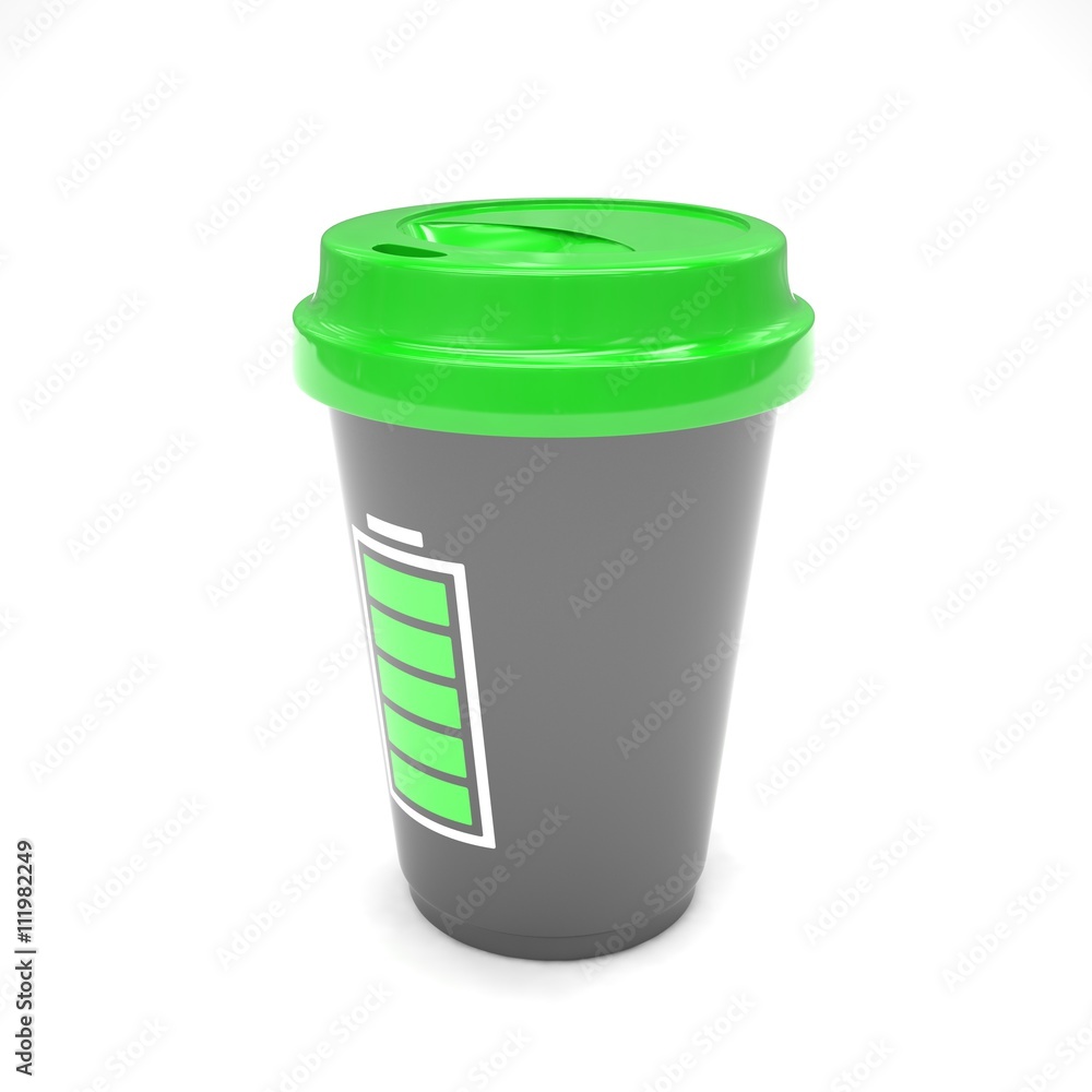 Coffee to go on white. 3d rendering. Coffee to go on white. 3d rendering.