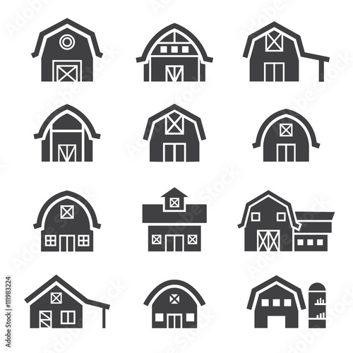 farm building icon set