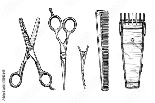 Set of hairdressers tools