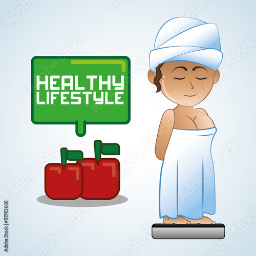 Healthy food design. Healthy lifestyle icon. Flat illustration