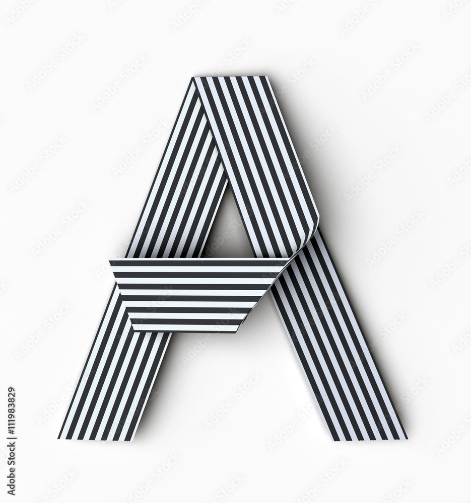 Origami paper font letter A. 3d rendering isolated on white background Origami paper font letter A. 3d rendering isolated on white background