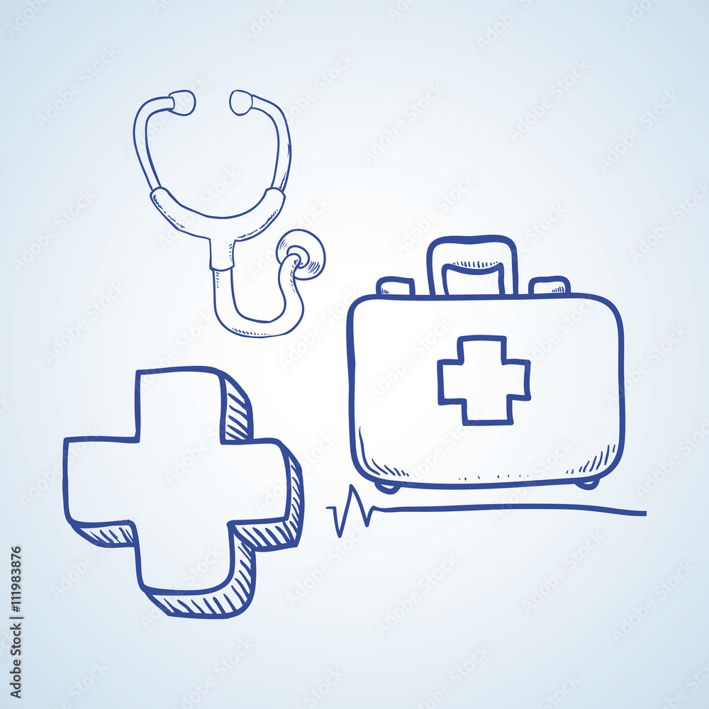 Medical care design. sketch icon. Flat illustration Medical care design. sketch icon. Flat illustration