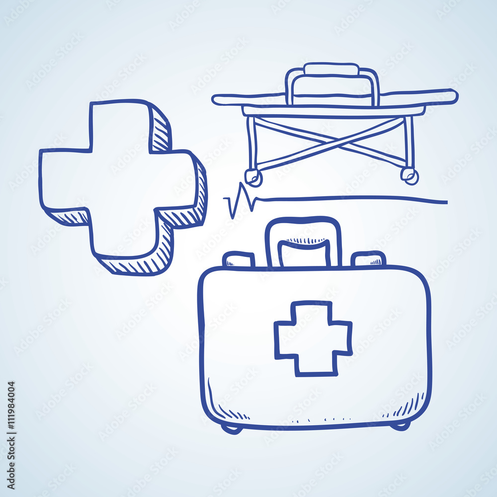 Obraz premium Medical care design. sketch icon. Flat illustration