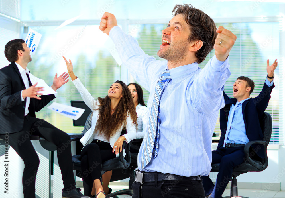 Fototapeta premium Portrait Of Happy Successful Business Group