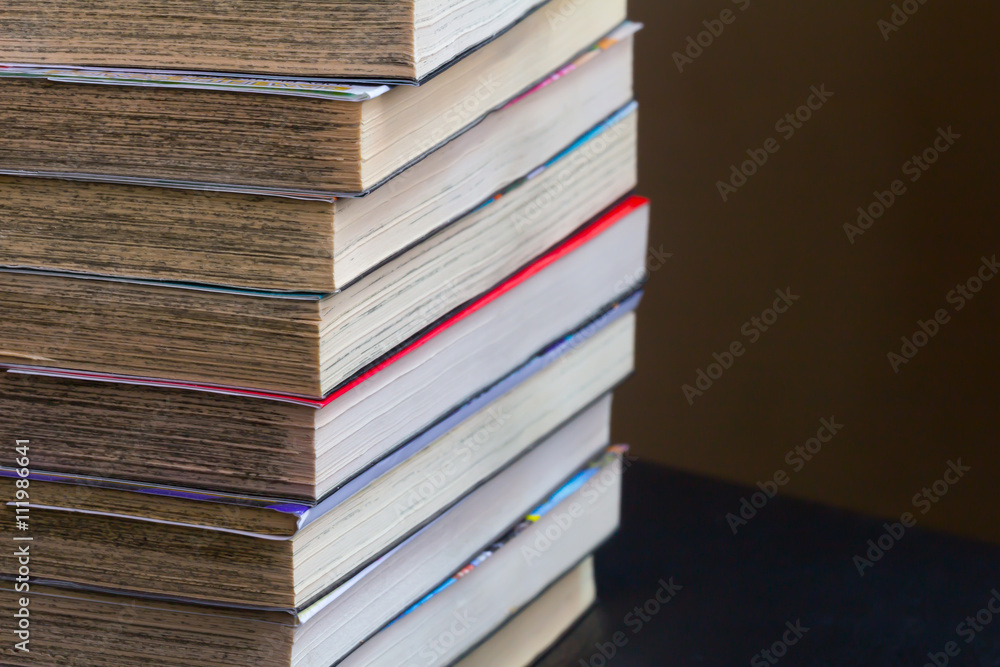 Fototapeta premium A close up image of books