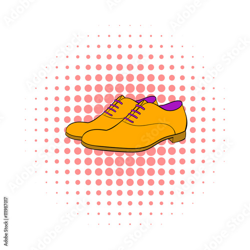 Men shoes icon, comics style