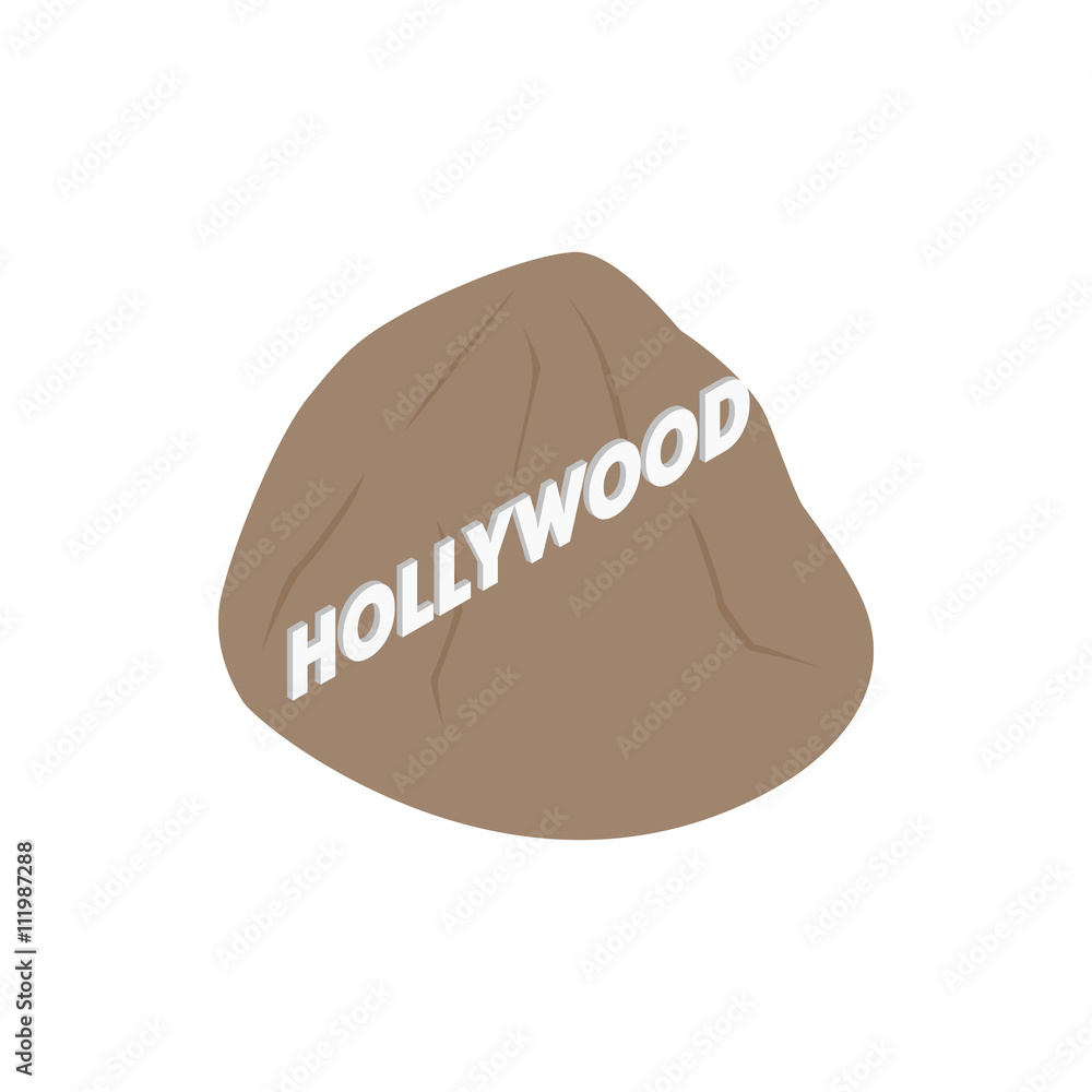 Hollywood sign icon, isometric 3d style Hollywood sign icon, isometric 3d style