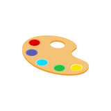 Palette for drawing icon, isometric 3d style