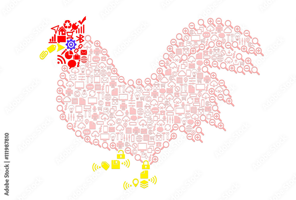 アイコンの集合体で出来た鶏 Stock イラスト Adobe Stock アイコンの集合体で出来た鶏 Stock イラスト Adobe Stock