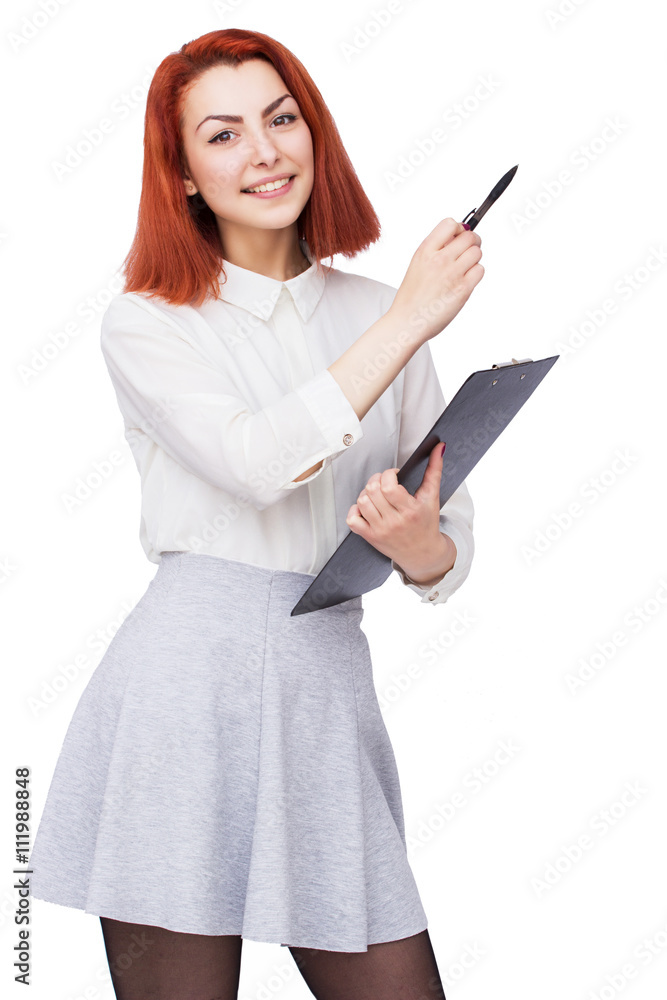 Happy young woman isolated on white background Happy young woman isolated on white background