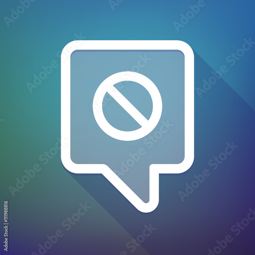 Long shadow tooltip icon on a gradient background  with  a forbi