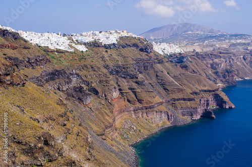 Cityscape of Thira in Santorini island, Greece