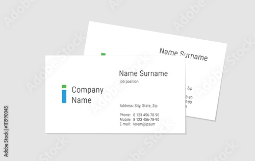 Business card shablon for your design. Vector visit card template.