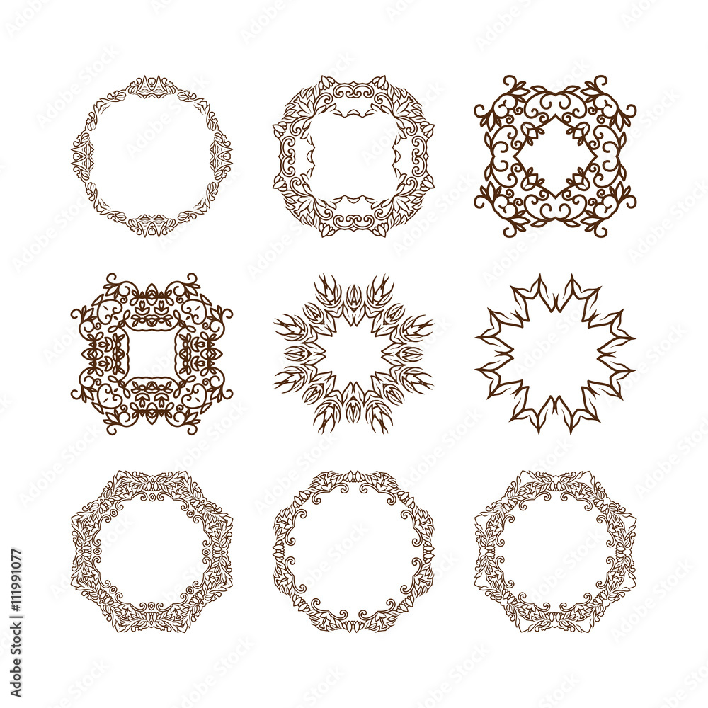 Obraz premium Set of simple linear monograms.