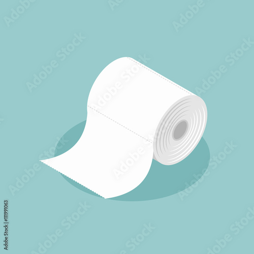 Roll of toilet paper isometrics. Special paper for wiping. paper