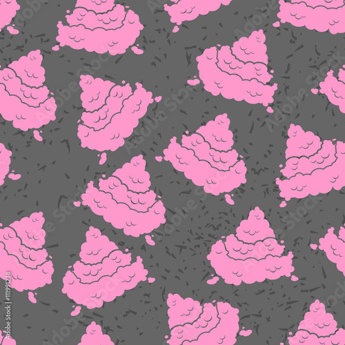 Pink Turd seamless pattern. Pile of shit ornament. Poop texture.