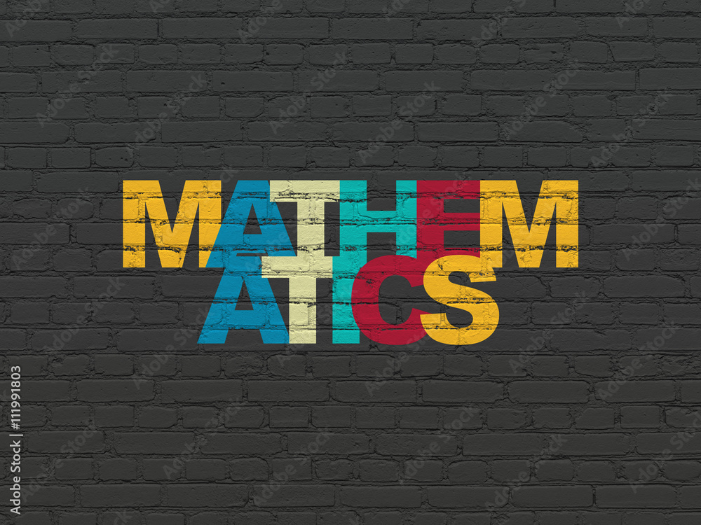 Obraz premium Learning concept: Mathematics on wall background