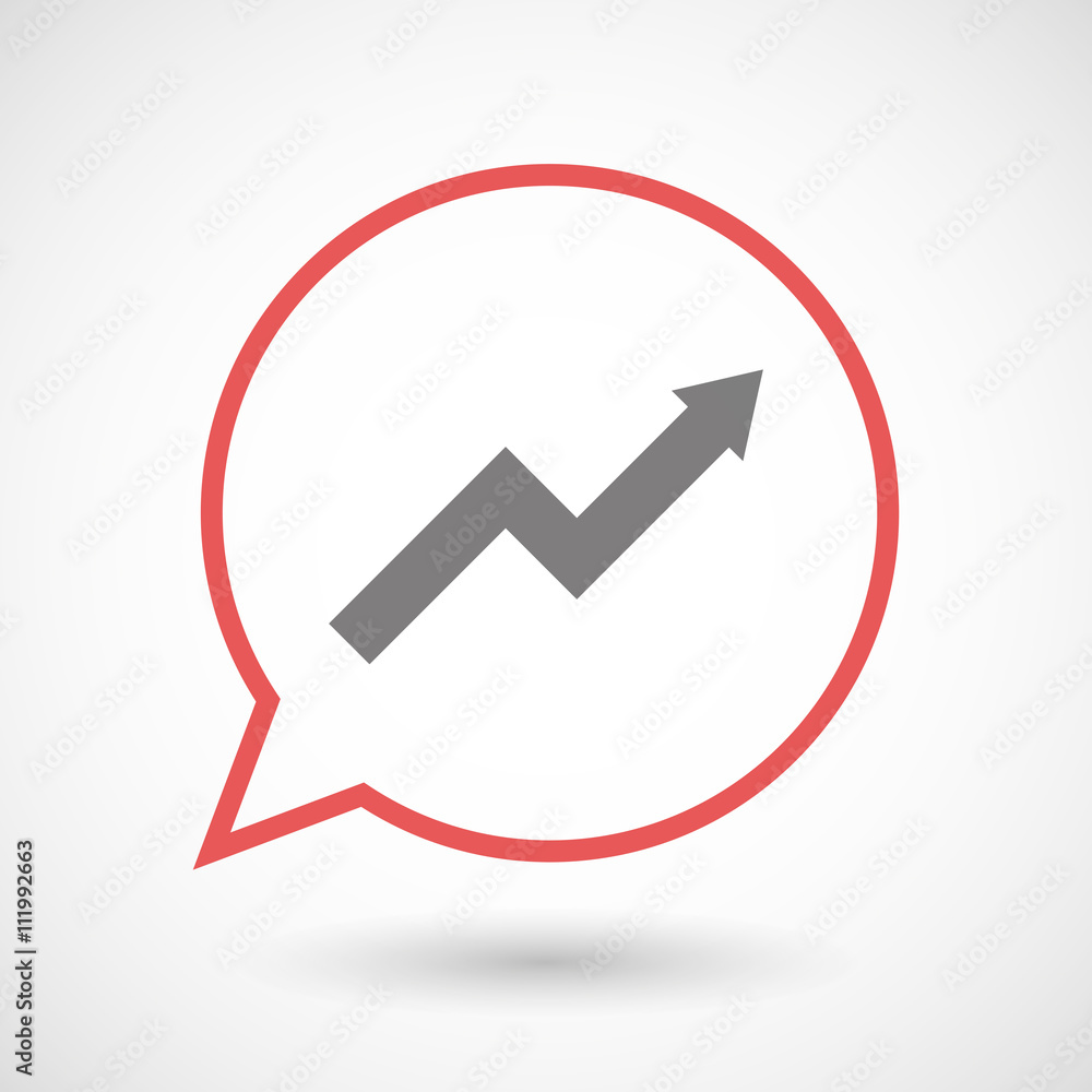 Isolated line art comic balloon with a graph Isolated line art comic balloon with a graph