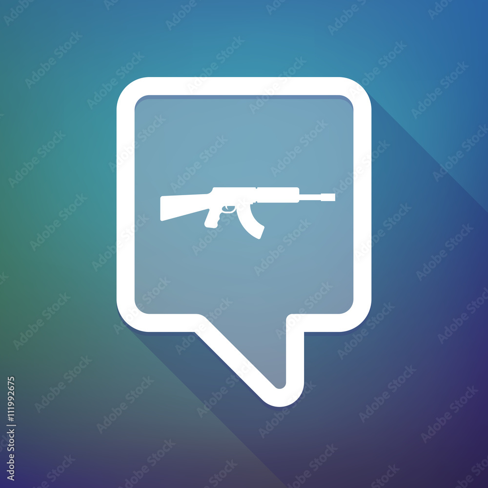 Long shadow tooltip icon on a gradient background with a machi Long shadow tooltip icon on a gradient background with a machi