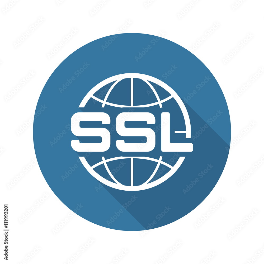 Global SSL Security Icon. Flat Design. Global SSL Security Icon. Flat Design.