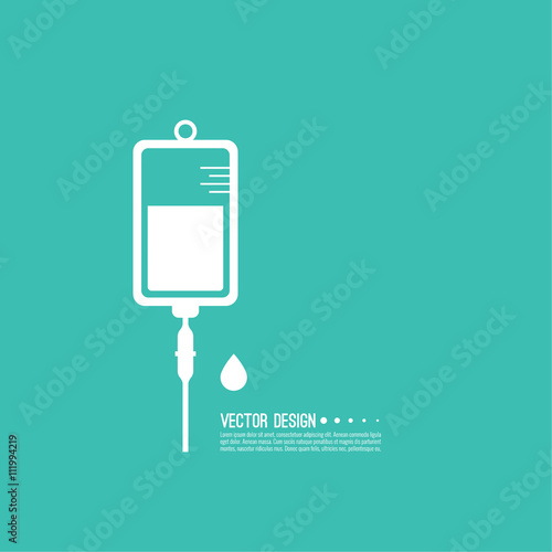 Vector iv bag icon.