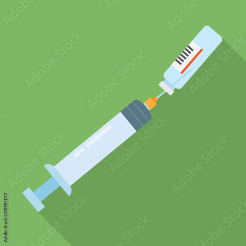 Medical ampoule and syringe