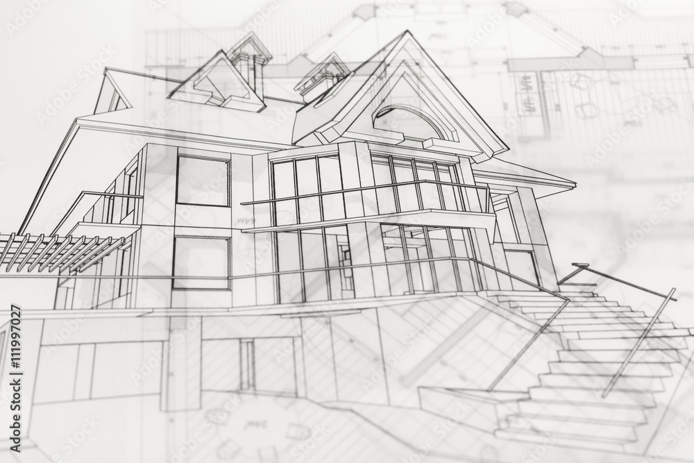 architecture blueprints & house drawing