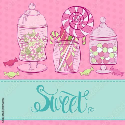 Template with candy jars