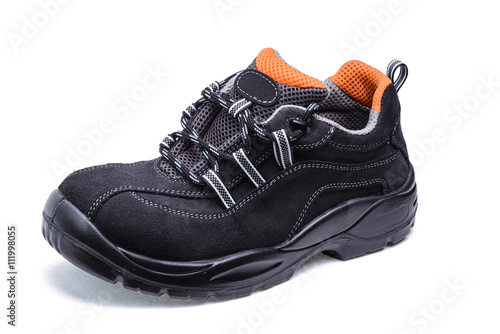 Sneaker for workers/Suede shoes for safe operation on white background