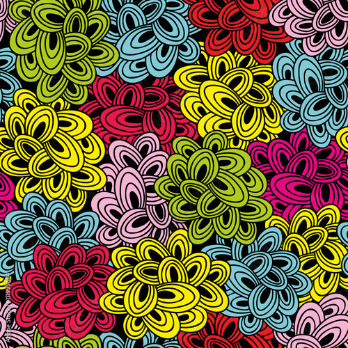 Colorful seamless pattern with bright abstract clouds.