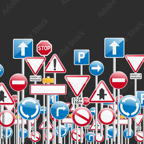 affiche,collection panneau de signalisation