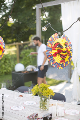 Crayfish party decoration, Stockholm, Sweden photo