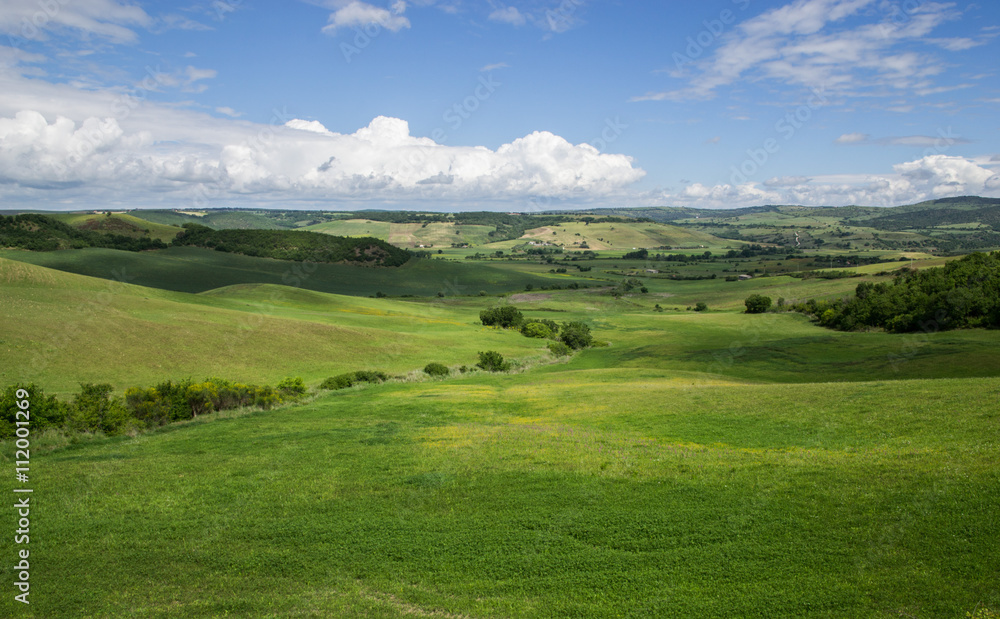 Panorama della campagna del tolfetano, Lazio, Italia