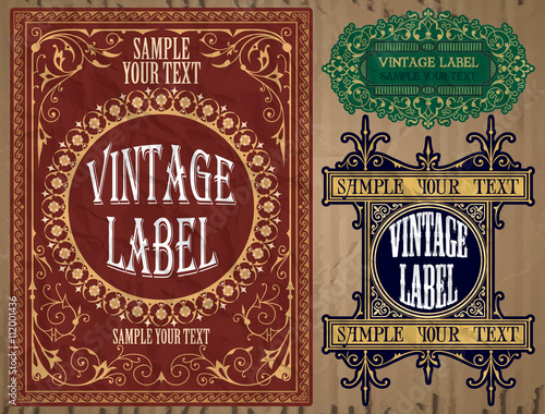 Vector vintage items: label art nouveau