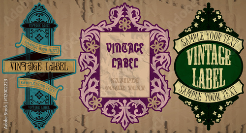 Vector vintage items: label art nouveau