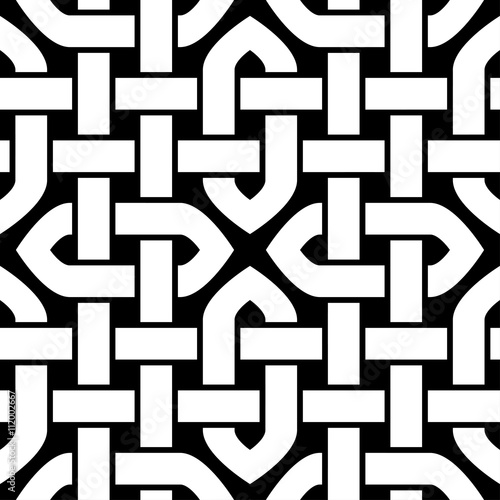 Celtic or Oriental knot seamless pattern. Vector illustration.