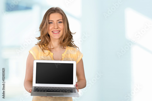 young businesswoman with laptop