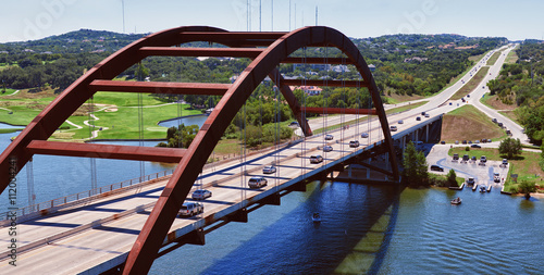 AUSTIN, TEXAS, USA - SEPTEMBER 23, 2013:Pennybacker Bridge in Austin, Texas on September 23, 2013 year.